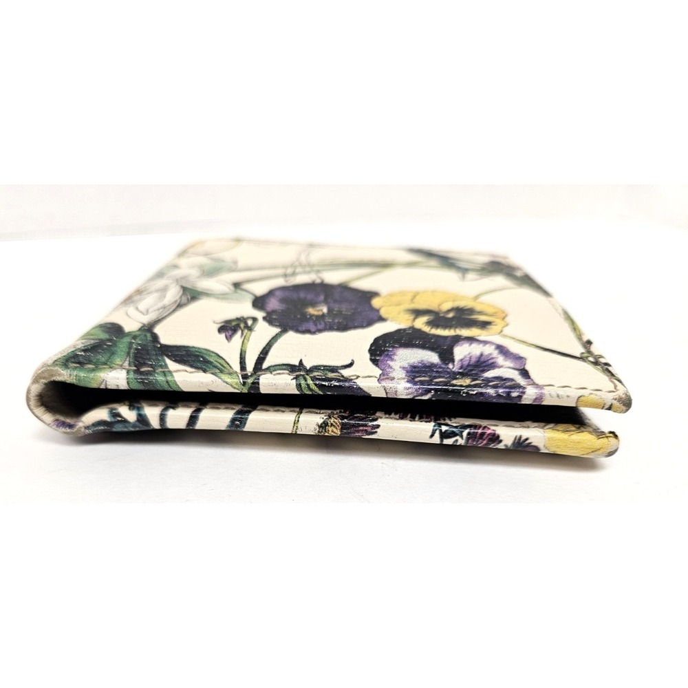 GUCCI Flora Infinity Bifold Wallet White Calfskin Multi Floral 04848 Authentic - Picture 6 of 12